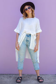 Luxe Drape Top - White