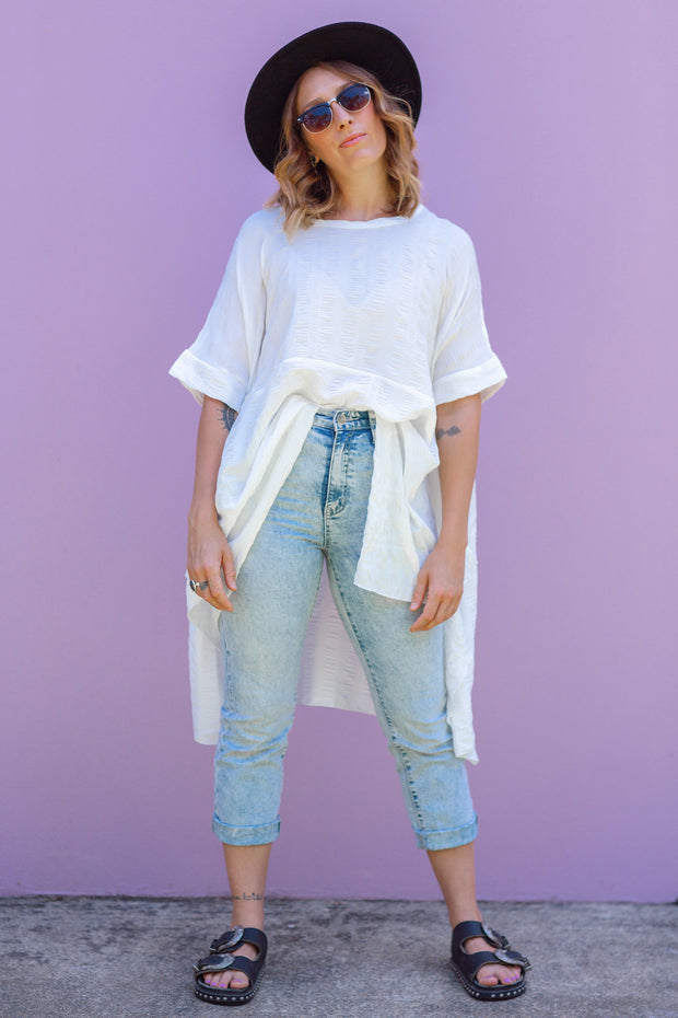 Luxe Drape Top - White