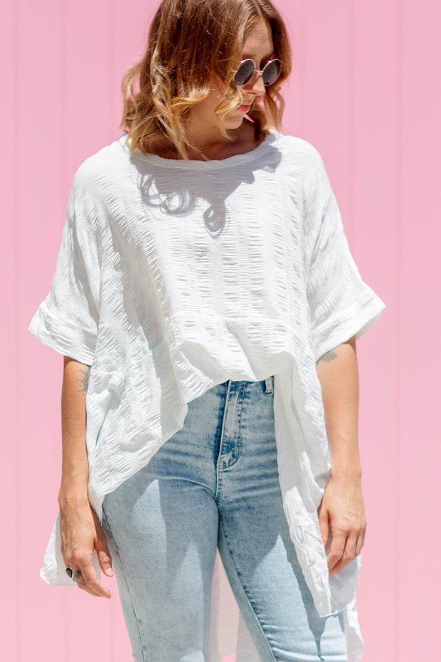 Luxe Drape Top - White