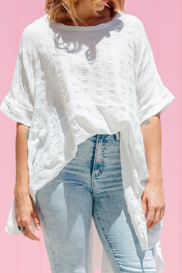 Luxe Drape Top - White