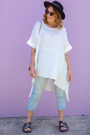 Luxe Drape Top - White