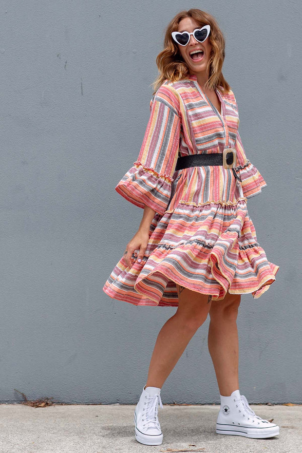 Weekender Dress - Peach Stripe