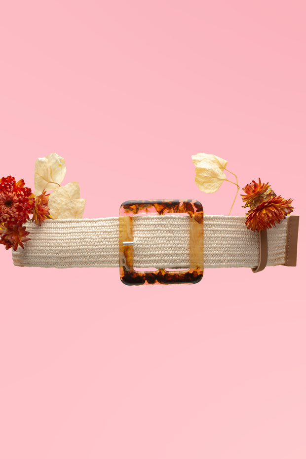 Tortoise Square Belt – Natural